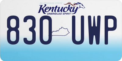 KY license plate 830UWP