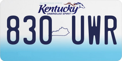 KY license plate 830UWR