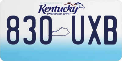 KY license plate 830UXB