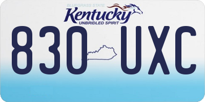 KY license plate 830UXC