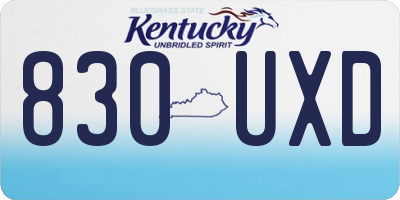 KY license plate 830UXD