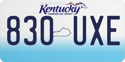 KY license plate 830UXE