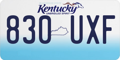 KY license plate 830UXF