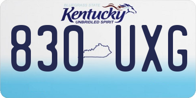 KY license plate 830UXG