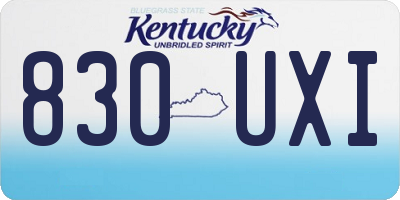 KY license plate 830UXI