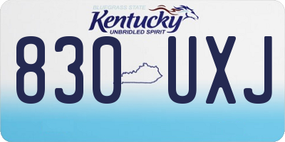 KY license plate 830UXJ