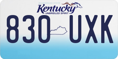 KY license plate 830UXK