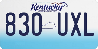 KY license plate 830UXL