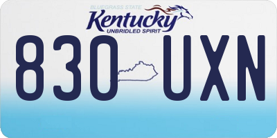 KY license plate 830UXN