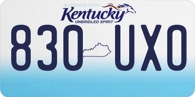 KY license plate 830UXO