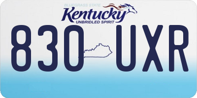 KY license plate 830UXR
