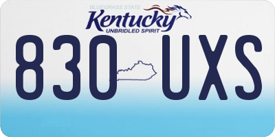 KY license plate 830UXS
