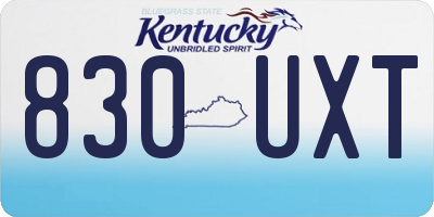 KY license plate 830UXT