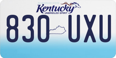 KY license plate 830UXU