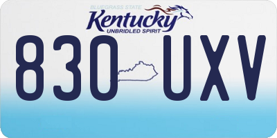 KY license plate 830UXV