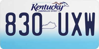 KY license plate 830UXW