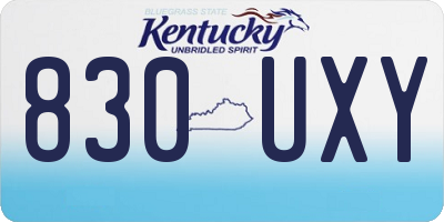KY license plate 830UXY