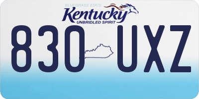 KY license plate 830UXZ
