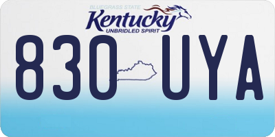KY license plate 830UYA