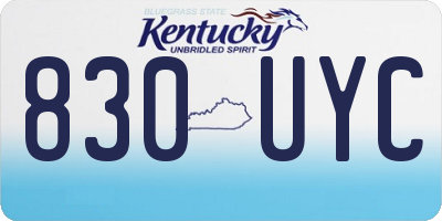 KY license plate 830UYC