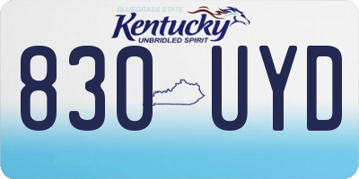 KY license plate 830UYD