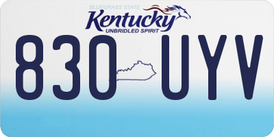KY license plate 830UYV