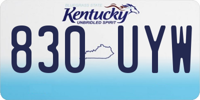 KY license plate 830UYW