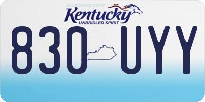 KY license plate 830UYY