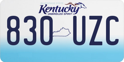 KY license plate 830UZC