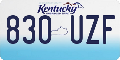 KY license plate 830UZF
