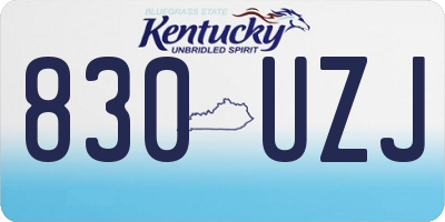 KY license plate 830UZJ