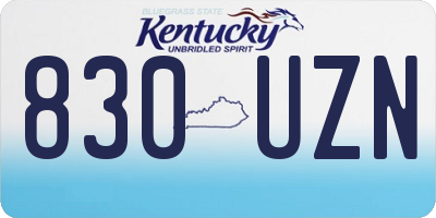 KY license plate 830UZN