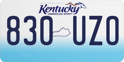 KY license plate 830UZO
