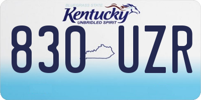 KY license plate 830UZR