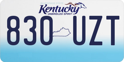 KY license plate 830UZT