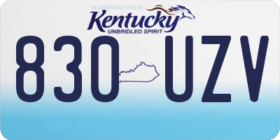 KY license plate 830UZV