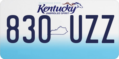 KY license plate 830UZZ