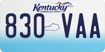 KY license plate 830VAA