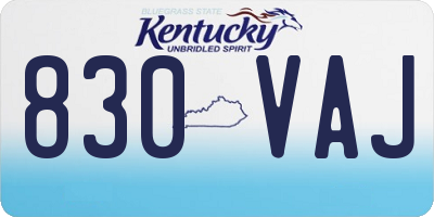KY license plate 830VAJ