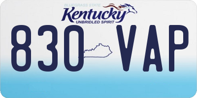 KY license plate 830VAP