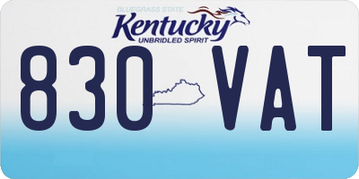 KY license plate 830VAT