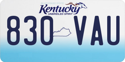 KY license plate 830VAU