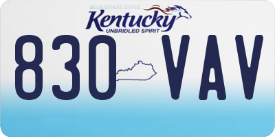 KY license plate 830VAV