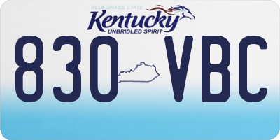 KY license plate 830VBC