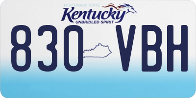 KY license plate 830VBH