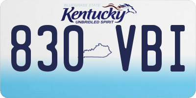 KY license plate 830VBI