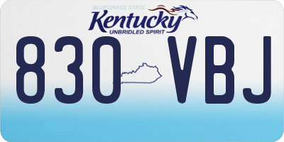 KY license plate 830VBJ