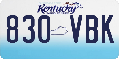 KY license plate 830VBK