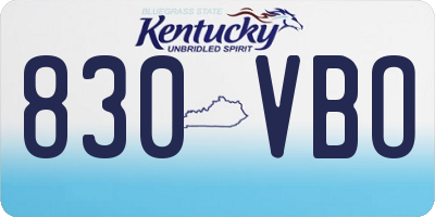 KY license plate 830VBO