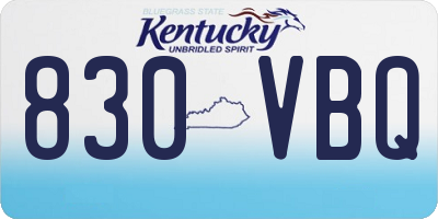 KY license plate 830VBQ
